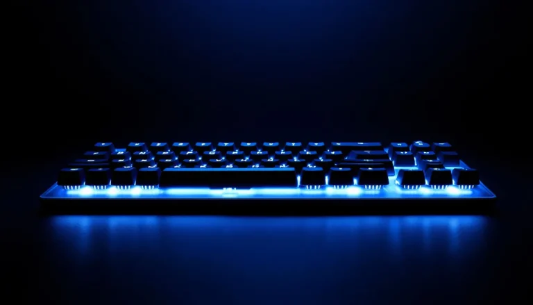 Clavier SteelSeries Apex Pro avec éclairage personnalisé sur les touches.