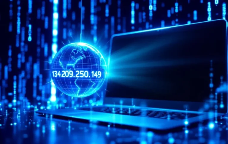Un globe lumineux recouvert de motifs en code binaire.